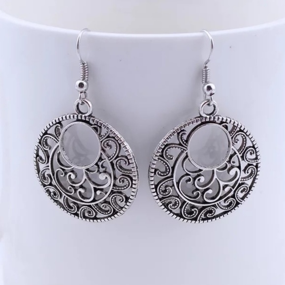 Bohemian Antique Round Bali Earrings - Picture 2 of 5